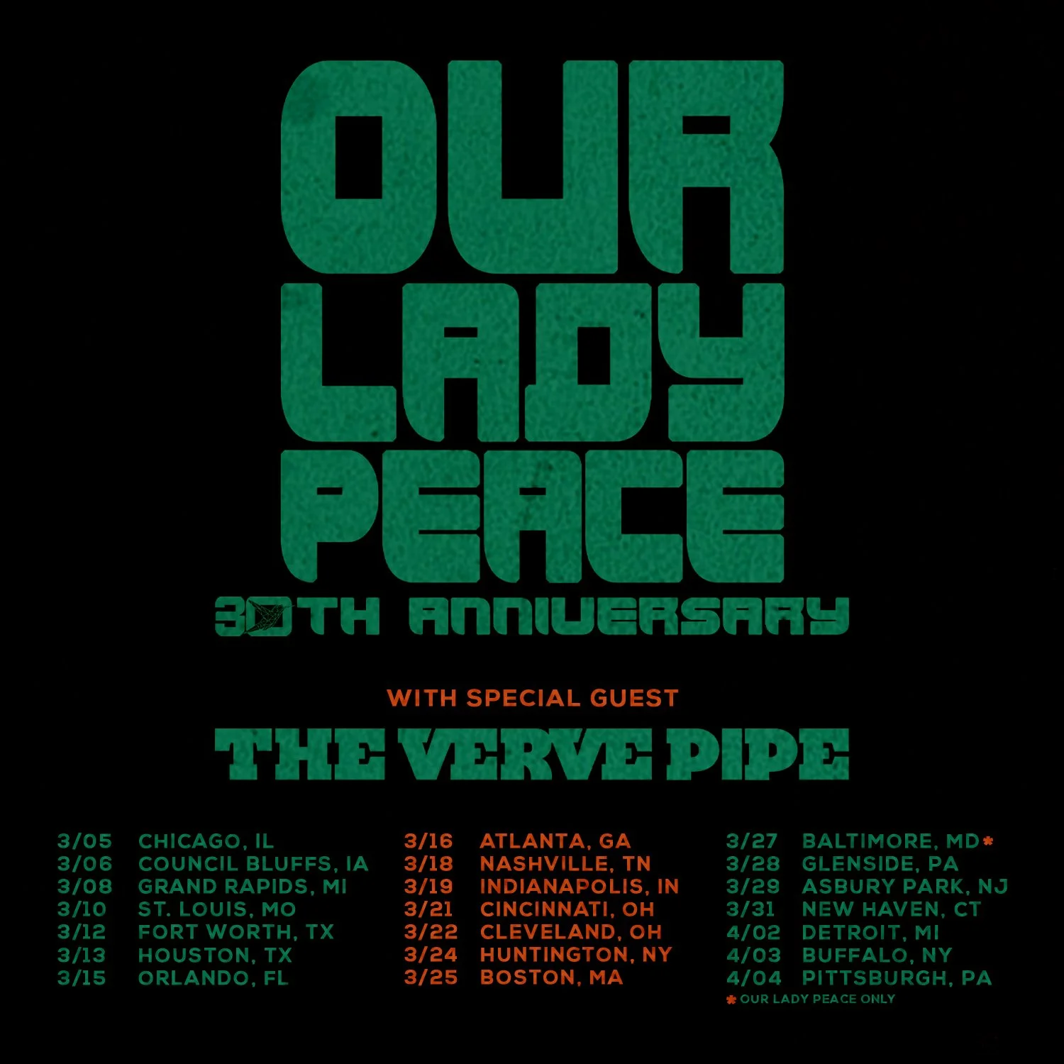 Our Lady Peace: 30th Anniversary Tour with Special Guests The
